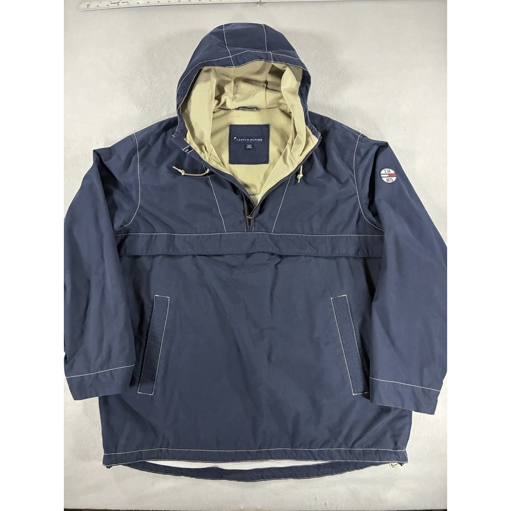 VTG/Y2K Tommy Hilfiger Navy Jen Jen Half Zip Anorak Jacket. Men's Size XL.